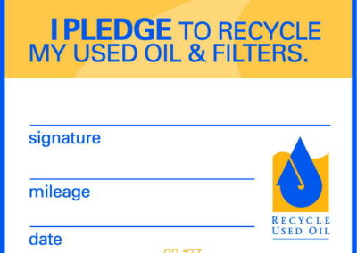 Recycle Used Oil pledge sticker