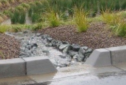 Stormwater running into a gully