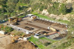 Aerial view of a compost facility