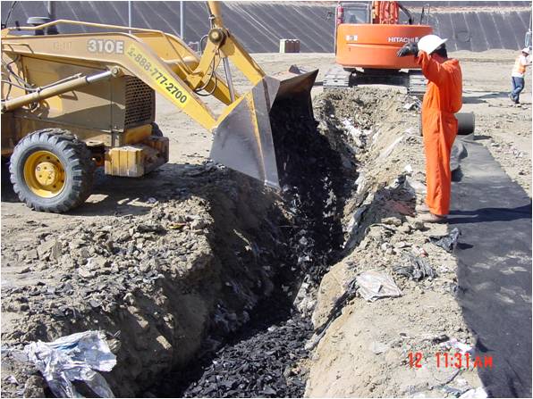 TDA placement in gas collection trench
