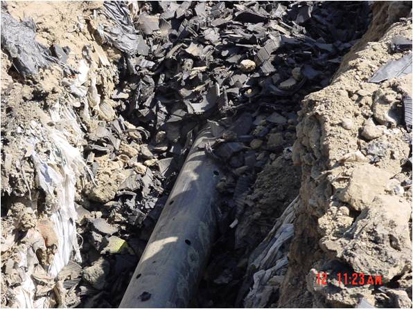 Gas collection pipeline covered in TDA material