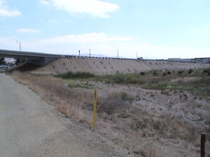 Final TDA-filled embankment along side overpass