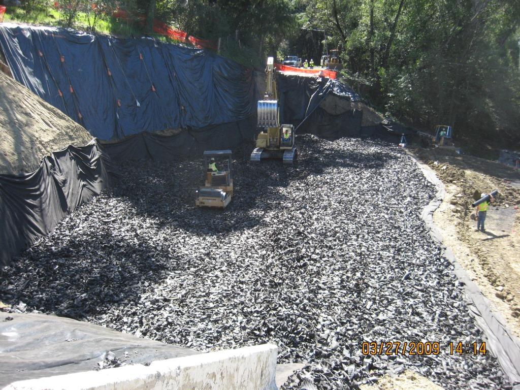Construction equipment on-site laying down TDA