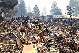 property destroyed by wildfire