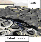 Cut tires: sidewalls and treads