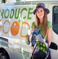 Produce Good woman with produce bag
