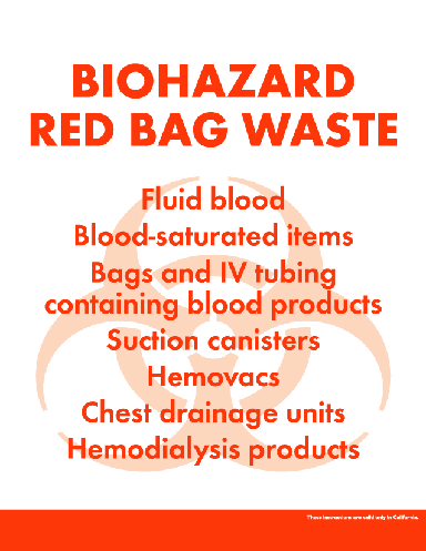 F13166-0000 - Bench Top Biohazard Bags, 8 1/2 x 11 Inch Bags, 0.72 mil  Thick, 100 per Package