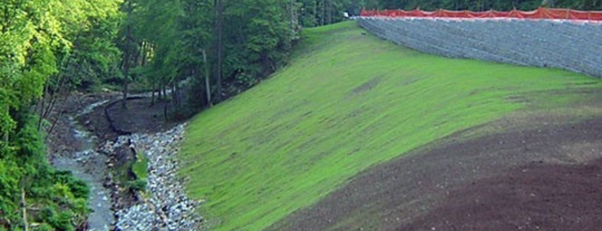 Seeded Compost Erosion Control Blanket, photo courtesy of Filtrexx