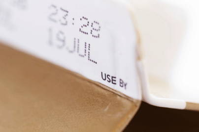 Use by date on a carton of food