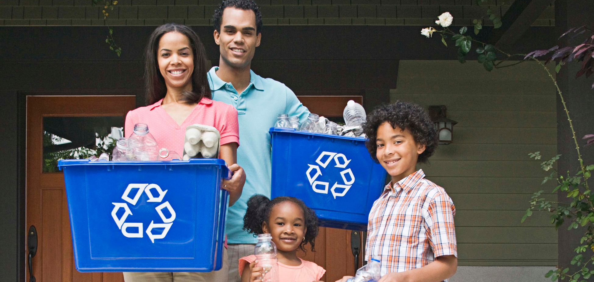 african amercian family recycling
