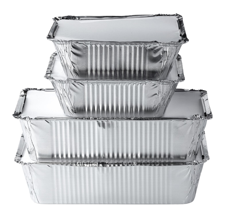 Three tin trays stacked on top of each other