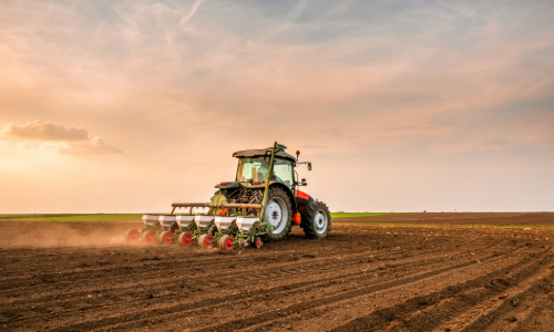 tractor preparing field