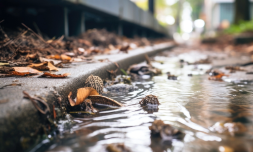 close up of street drain stormwater management