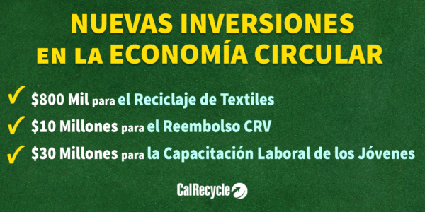 NUEVAS INVERSIONES EN LA ECONOMÍA CIRCULAR 0 Mil para el Reciclaje de Textiles Millones para el Reembolso CRV Millones para la Capacitación Laboral de los Jóvenes
